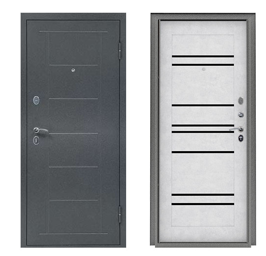 Изображение товара Дверь металлическая 960 правая 75мм ТИТАН-2050 8С Бетон снежный букле графит в Миди Лтд
