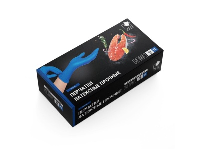 Изображение товара Перчатки латексные прочные XL синие High Risk (25пар/уп) в Миди Лтд