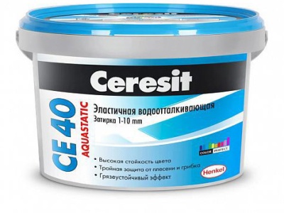 Изображение товара Затирка Ceresit СЕ40/1 серебристо-серый эластичная 1кг в Миди Лтд