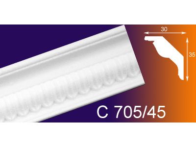 Инжекционный плинтус  30*35*1,5м  С705/45 (уп-90шт) - фото в Миди Лтд Изображение товара Инжекционный плинтус  30*35*1,5м  С705/45 (уп-90шт) в Миди Лтд
