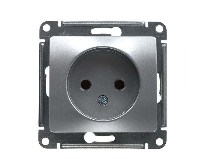 Изображение товара Розетка Schneider Glossa 16А б/з алюминевая в Миди Лтд