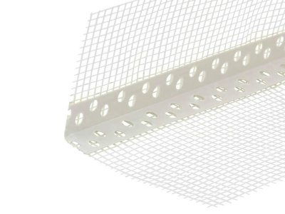 Изображение товара Профиль угловой ПВХ с армирующей сеткой 10*10  2,5м (50шт/уп) в Миди Лтд