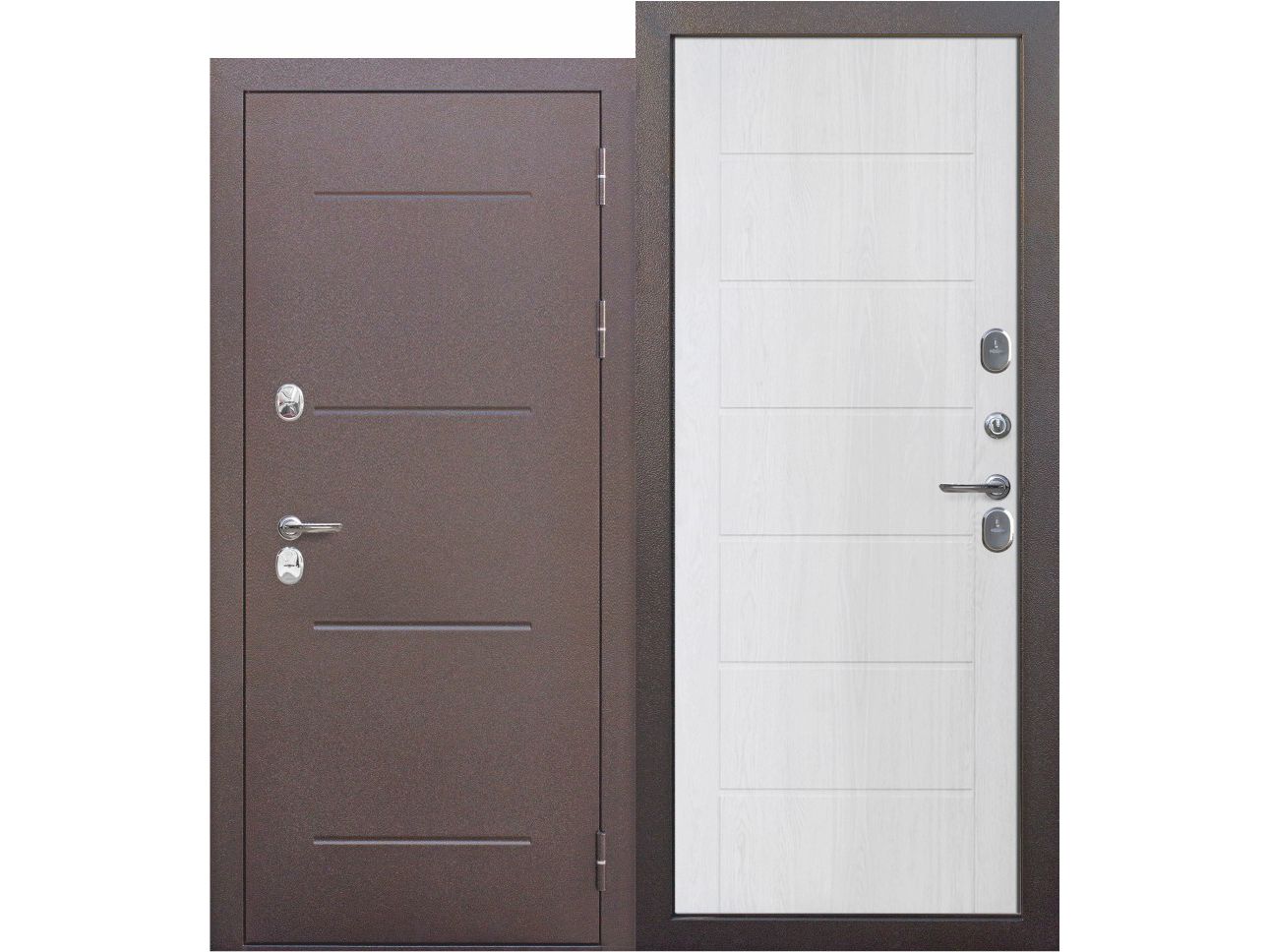 Изображение товара Дверь металлическая 960 левая ISOTERMA медный антик Астана Милки терморазрыв (ручка, основной  в Миди Лтд