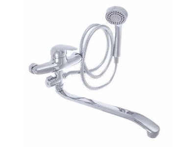 Изображение товара Смеситель для ванны с длинным изливом с душ набором латунь RAIN Коралл в Миди Лтд