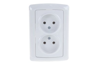 Изображение товара Розетка 2-ая б/з бел Маргарита СП керамика 16А 220В (5/10/200) в Миди Лтд