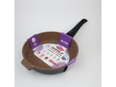 Сковорода  Marble evolution brown 26см АП съемная ручка АЛТЕЙ (7шт/уп) - фото в Миди Лтд Изображение товара Сковорода  Marble evolution brown 26см АП съемная ручка АЛТЕЙ (7шт/уп) в Миди Лтд