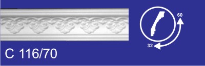 Изображение товара Инжекционный плинтус 32*60*2м  C116/70 (уп-50шт) в Миди Лтд