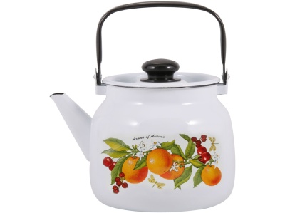 Чайник эмаль белая 3,5л Фруктовая фантазия С-2713П2/4Рч (4шт/уп) - фото в Миди Лтд Изображение товара Чайник эмаль белая 3,5л Фруктовая фантазия С-2713П2/4Рч (4шт/уп) в Миди Лтд