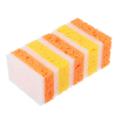 Набор губок для мытья посуды РЫЖИЙ крупнопористый поролон 5шт 9,5*6,5*5см - фото в Миди Лтд Изображение товара Набор губок для мытья посуды РЫЖИЙ крупнопористый поролон 5шт 9,5*6,5*5см в Миди Лтд