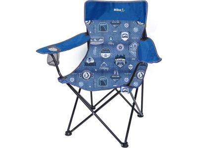Изображение товара Стул складной походный со спинкой и подлокотниками Премиум 5 NIKA 800x500x760 джинс-синий Х в Миди Лтд