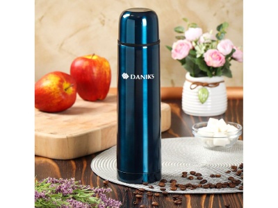 Изображение товара Термос нерж сталь 0,75л (SL-75ZN-540U) узкая горловина Daniks Синий глянец (24шт/уп) в Миди Лтд