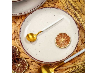 Изображение товара Тарелка десертная керамика круглая 17,6см Daniks White Fusion белая (6шт/уп) в Миди Лтд