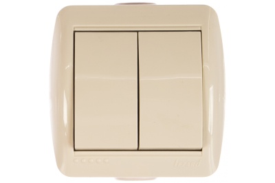 Выключатель 2-кл LEZARD Ната кремовый - фото в Миди Лтд Изображение товара Выключатель 2-кл LEZARD Ната кремовый в Миди Лтд