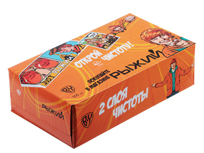 Изображение товара Салфетки бумажные non-stop в коробке 2сл 100л BY Рыжий в Миди Лтд