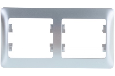 Изображение товара Рамка 2-ая Schneider Glossa горизонтальная алюминевая в Миди Лтд