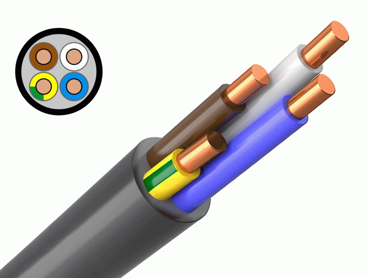 Кабель ВВГнг(А)-LS 4*2,5 черный ГОСТ АМГ - фото в Миди Лтд Изображение товара Кабель ВВГнг(А)-LS 4*2,5 черный ГОСТ АМГ в Миди Лтд