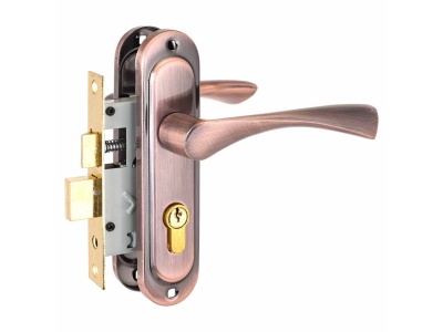 Изображение товара Замок врезной 103/50 AC старая медь с ручкой Стандарт (20шт/уп) в Миди Лтд