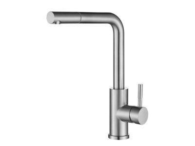 Изображение товара Смеситель для кухни СоюзКран высокий выдвижной излив керам картридж 35мм нерж сталь SS01-D132 в Миди Лтд