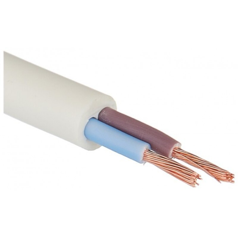 Провод ПВС 2х2,5 белый ТУ - фото в Миди Лтд Изображение товара Провод ПВС 2х2,5 белый ТУ в Миди Лтд