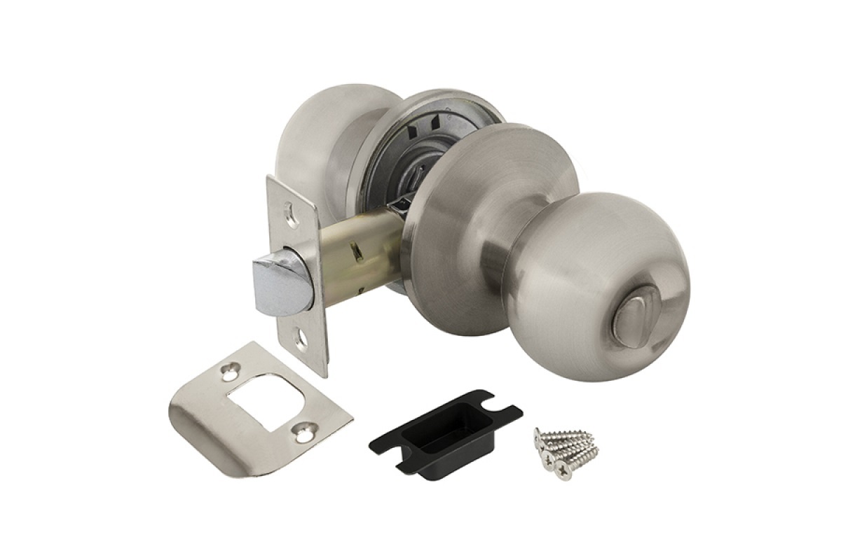 Изображение товара Замок шар Никель матовый с фиксатором 6082 SN-B в Миди Лтд