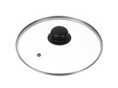 Изображение товара Крышка для посуды стекло Daniks 22см кнопка бакелит черная (22шт/уп) в Миди Лтд