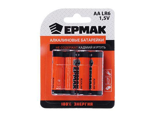 Изображение товара Батарейки ЕРМАК Alkaline щелочные тип АА LR6 (4шт/уп) в Миди Лтд