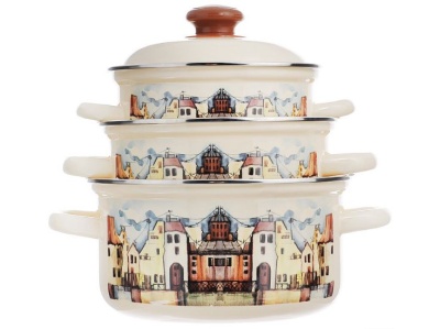 Изображение товара Кастрюля эмаль кремовая 1,5л Старый город С-1508АП2/4Км (4шт/уп) в Миди Лтд