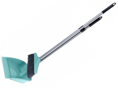 Совок со щеткой с высокой ручкой ПЕРФЕТТО бирюзовый - фото в Миди Лтд Изображение товара Совок со щеткой с высокой ручкой ПЕРФЕТТО бирюзовый в Миди Лтд