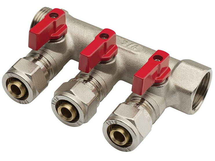 Изображение товара Коллектор 3/4"х16 с 3-мя кранами AQalink (15шт/уп) в Миди Лтд