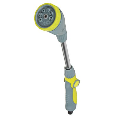 Изображение товара Пистолет садовый для полива  8 режимов, с регулировкой давления, АBS+TPR+алюм  INBLOOM (24шт/кор) в Миди Лтд