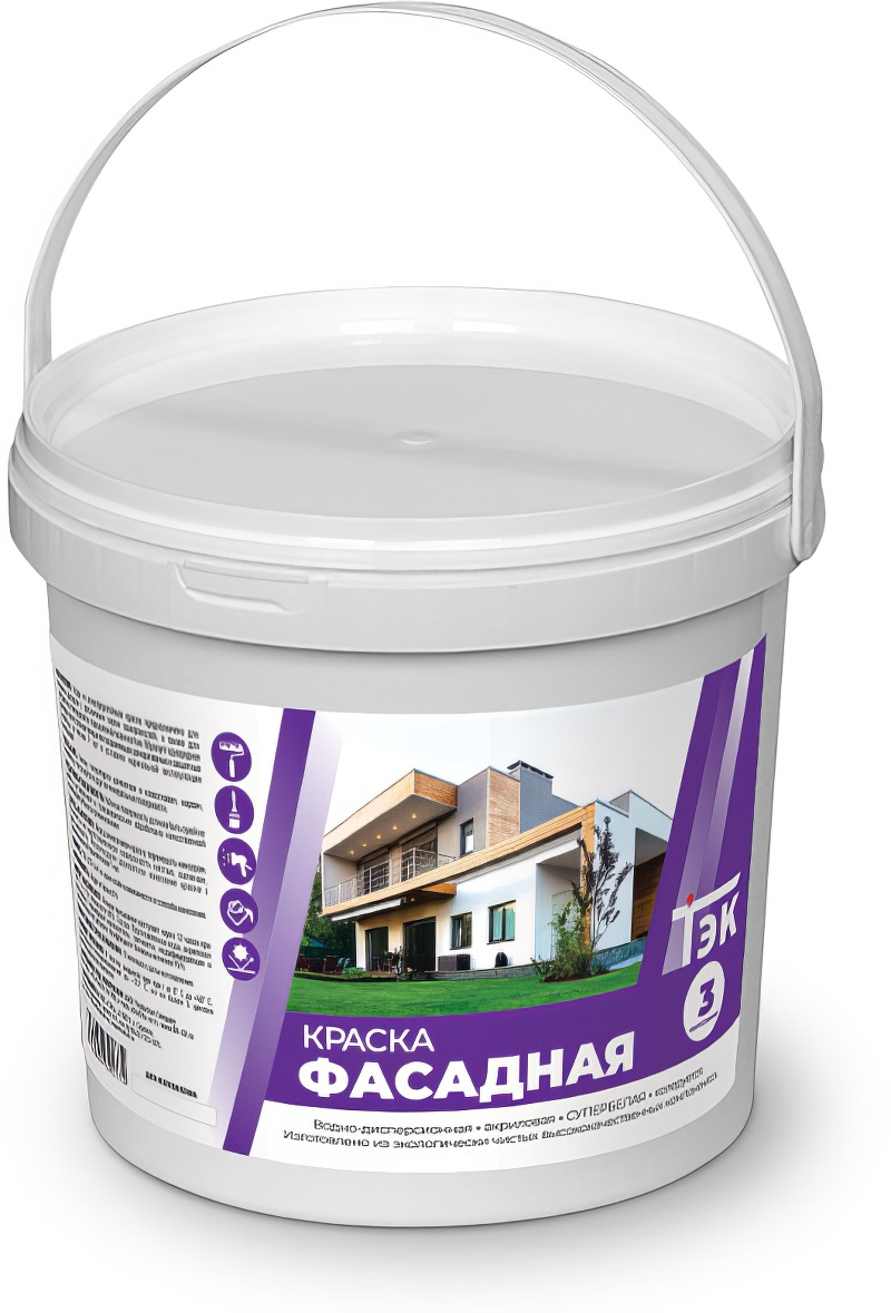 Изображение товара Краска фасадная ТЭК супербелая 15кг (33шт/пал) в Миди Лтд