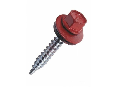 Изображение товара Саморез кровельный мет-мет, вишня 5,5*25 RAL 3005 (250шт/уп) в Миди Лтд