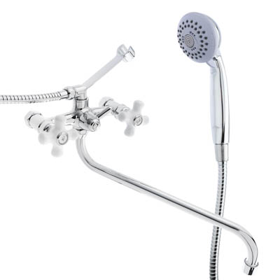 Изображение товара Смеситель для ванны с круглым изливом с душ набором латунь RAIN Венера в Миди Лтд