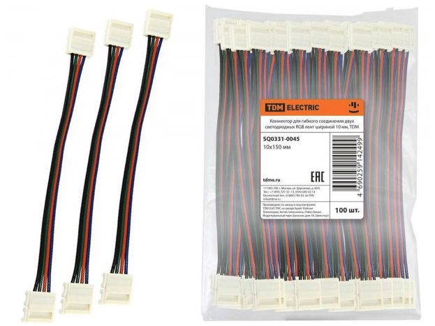 Изображение товара Коннектор для гибкого соединения светодиодных RGB лент 10мм TDM в Миди Лтд