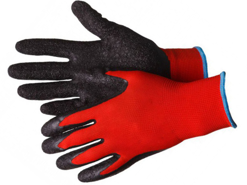 Изображение товара Перчатки нейлоновые Красные с вспененным латексным покрытием (720/меш, уп-12шт) в Миди Лтд