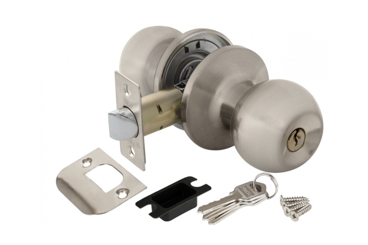 Изображение товара Замок шар Никель матовый с ключом,фиксатором PUNTO 6072 SN-Е в Миди Лтд