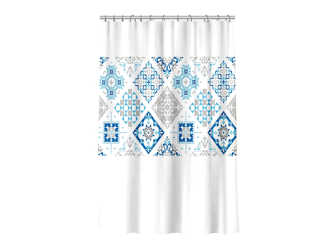 Шторка для ванной VETTA 180*180см ПЕВА "Голубая керамика" - фото в Миди Лтд Изображение товара Шторка для ванной VETTA 180*180см ПЕВА "Голубая керамика" в Миди Лтд