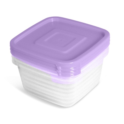 Изображение товара Набор контейнеров УНИКО для продуктов (СВЧ) квадратные 3шт 0,45л (22шт/уп) в Миди Лтд