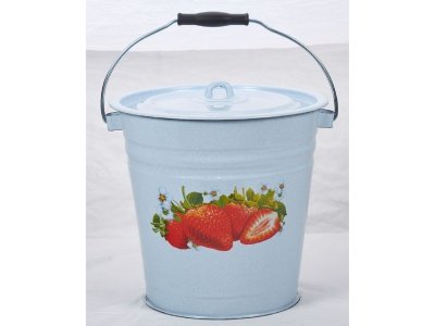 Ведро эмаль белый гранит 12л Сочная клубника С-1224/4Рб (4шт/уп) - фото в Миди Лтд Изображение товара Ведро эмаль белый гранит 12л Сочная клубника С-1224/4Рб (4шт/уп) в Миди Лтд