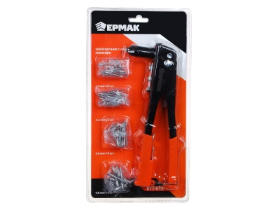 Заклепочник 225мм ЕРМАК с набором заклепок 2,4мм/3,2мм/4,0мм/4,8мм (40шт/кор) - фото в Миди Лтд Изображение товара Заклепочник 225мм ЕРМАК с набором заклепок 2,4мм/3,2мм/4,0мм/4,8мм (40шт/кор) в Миди Лтд