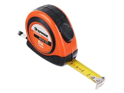 Изображение товара Рулетка  5м*19мм ЕРМАК автостоп с двукомпонентным корпусом (12шт/уп)(120шт/кор) в Миди Лтд