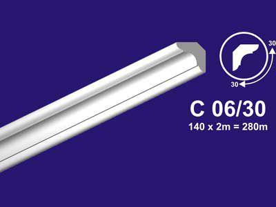 Экструдированный плинтус 30*30*2м  С06/30 (уп-140шт) - фото в Миди Лтд Изображение товара Экструдированный плинтус 30*30*2м  С06/30 (уп-140шт) в Миди Лтд