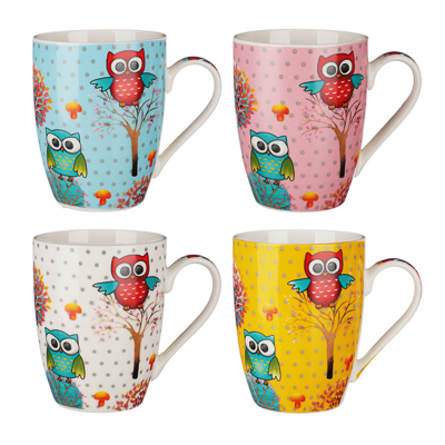 Изображение товара Кружка для чая 350мл Совята фарфор (48шт/кор) в Миди Лтд