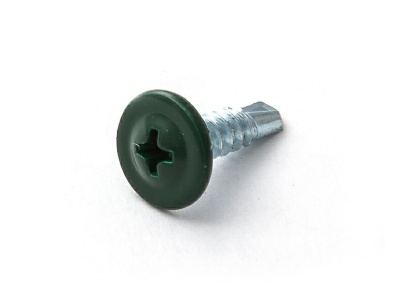 Изображение товара Саморез п/ш зеленый мох 4,2*25 RAL 6005 сверло (230шт/уп) в Миди Лтд