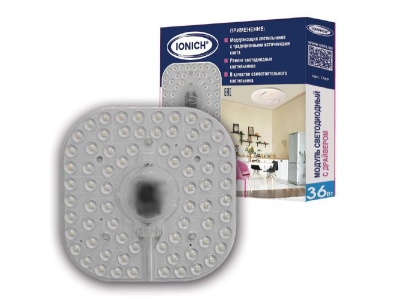 Изображение товара Модуль светодиодный для декор.свет. IONICH 36Вт 2880Лм 230В 6500К 180*180мм IP20 в Миди Лтд