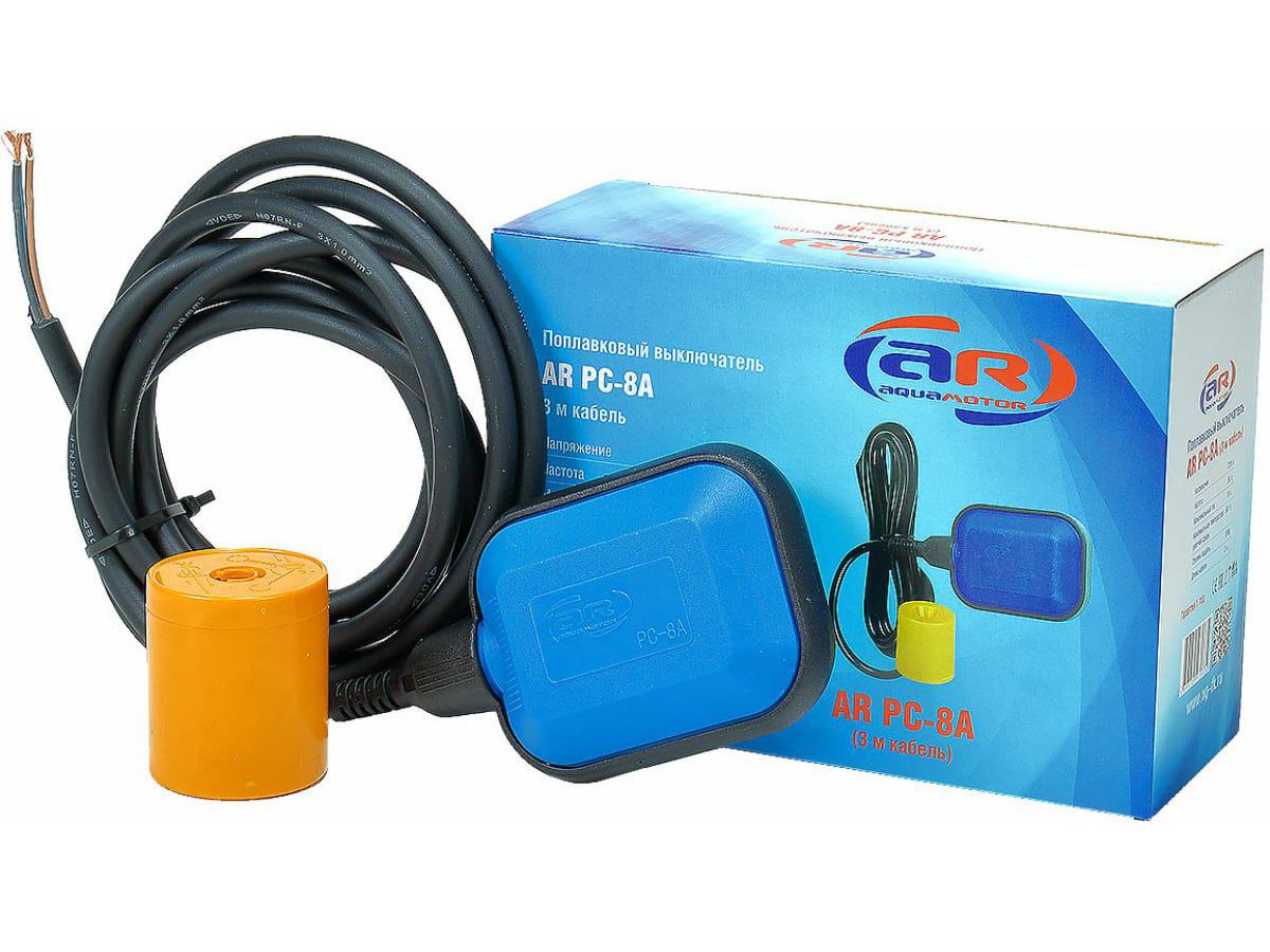 Поплавковый выключатель AR PC-8A кабель 3м - фото в Миди Лтд Изображение товара Поплавковый выключатель AR PC-8A кабель 3м в Миди Лтд
