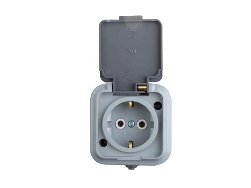 Изображение товара Розетка 1 местная REXANT с/з штепсельная влагозащищенная открытой установки 16А IP54 в Миди Лтд