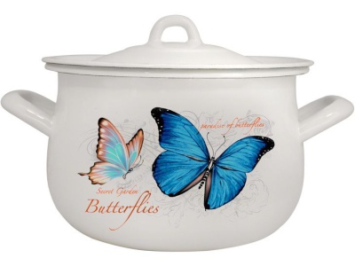 Кастрюля эмаль белая 2,6л Райские бабочки Р-50110Б/4 (4шт/уп) Х - фото в Миди Лтд Изображение товара Кастрюля эмаль белая 2,6л Райские бабочки Р-50110Б/4 (4шт/уп) Х в Миди Лтд