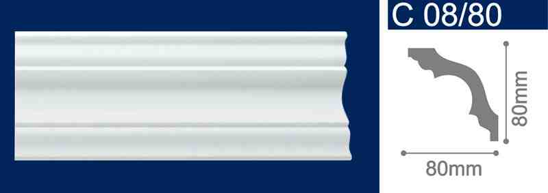 Экструдированный плинтус 80*80*2м  С08/80 (уп-30шт) - фото в Миди Лтд Изображение товара Экструдированный плинтус 80*80*2м  С08/80 (уп-30шт) в Миди Лтд