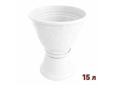 Изображение товара Кашпо на пьедестале 15,0л белое (10шт/уп) в Миди Лтд